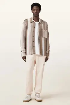 AllSaints pantaloni de trening din bumbac UNDRGRND culoarea gri, uni, M031TB imagine