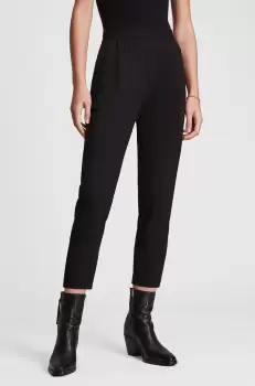 AllSaints pantaloni femei, culoarea negru, mulata, high waist imagine