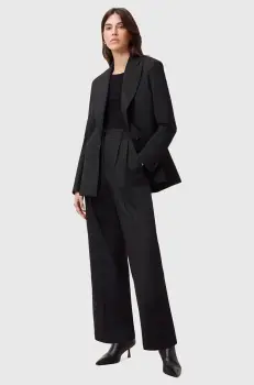 AllSaints pantaloni PINNIE femei, culoarea negru, lat, high waist, W033QC imagine