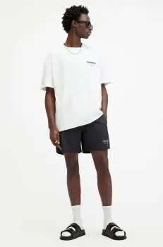 AllSaints pantaloni scurti de baie UNDERGROUND SWIMSHRT barbati, culoarea negru, M012WA imagine