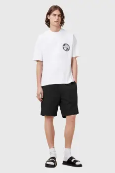 AllSaints pantaloni scurti din amestec de in HANBURY culoarea negru, M022TA imagine