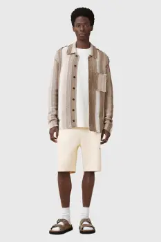 AllSaints pantaloni scurti din bumbac UNDRGRND SWEATSHORT culoarea gri, M002TC imagine