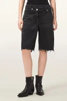 AllSaints pantaloni scurti pentru femei, din denim AKI imagine