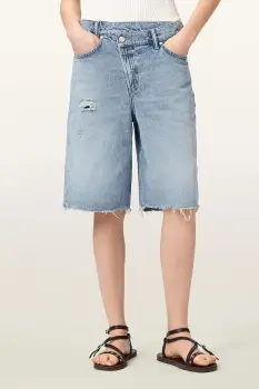 AllSaints pantaloni scurti pentru femei, din denim AKI imagine
