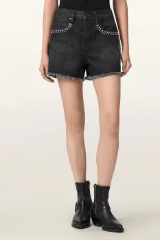 AllSaints pantaloni scurti pentru femei, din denim HEIDI imagine