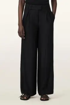AllSaints pantaloni wide leg de dama din in CHARLEY imagine