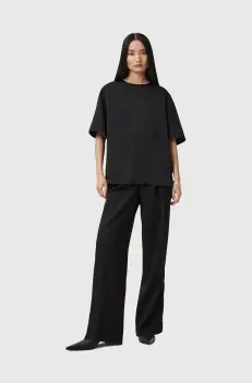 AllSaints pantaloni ZENNI femei, culoarea negru, lat, high waist, W023TC imagine