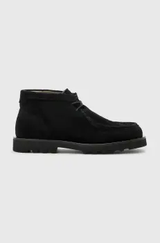 AllSaints pantofi de piele intoarsa Skiff Suede Boot barbati, culoarea negru, M015FC imagine