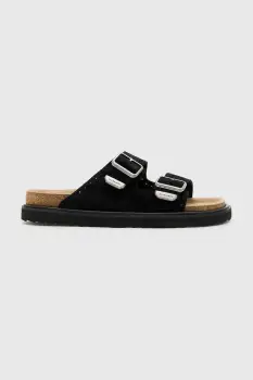 AllSaints papuci din piele Randal Sandal culoarea negru, M002FC imagine