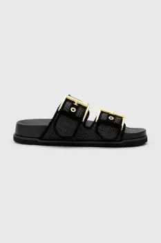 AllSaints papuci Sian Raffia Sandal negru, pentru femei W090FC imagine