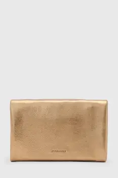 AllSaints portofel de piele HARLUNA culoarea auriu, W205XD imagine