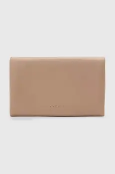 AllSaints portofel de piele HARLUNA femei, culoarea bej, W375XC imagine