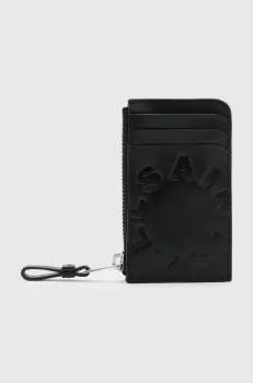 AllSaints portofel de piele TIERRA barbati, culoarea negru, M266XB imagine