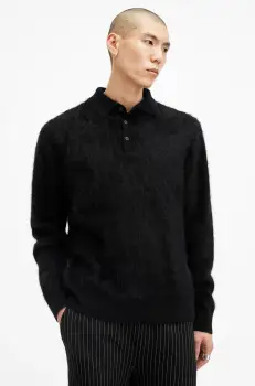 AllSaints pulover de casmir ABEL culoarea negru, M081KB imagine