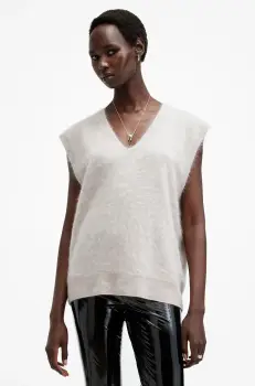 AllSaints pulover de casmir REBEL culoarea alb, W112KB imagine