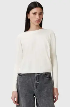 AllSaints pulover de lana JULIEANA femei, culoarea alb, W035KB imagine