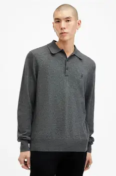 AllSaints pulover de lana KILBURN barbati, culoarea gri, light, M091KB imagine