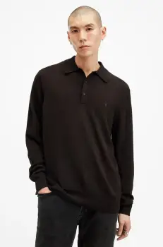 AllSaints pulover de lana KILBURN barbati, culoarea maro, light, M091KB imagine