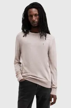 AllSaints pulover de lana MODE barbati, culoarea gri, M002KZ imagine