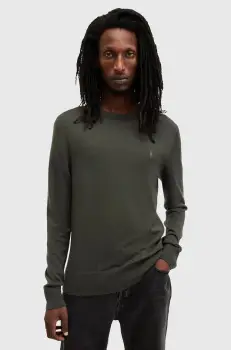 AllSaints pulover de lana MODE barbati, culoarea gri, M002KZ imagine