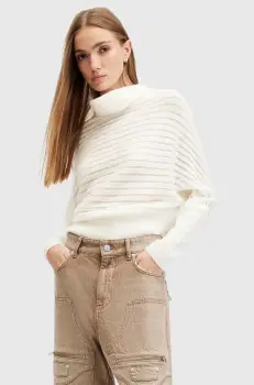 AllSaints pulover de lana RIDLEY LADDER culoarea alb, light, W020KB imagine