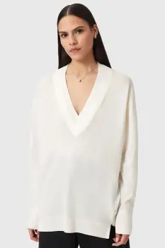 AllSaints pulover din amestec de lana BERN culoarea alb, light, W050KD imagine