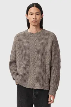 AllSaints pulover din amestec de lana culoarea bej, M031KD imagine