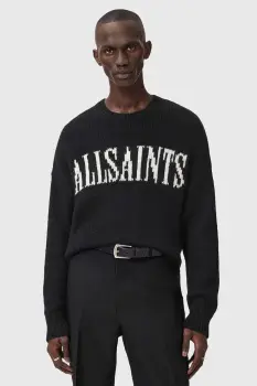 AllSaints pulover din amestec de lana de alpaca culoarea negru, M044KD imagine