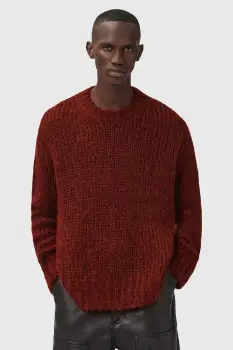 AllSaints pulover din amestec de lana MYLES culoarea portocaliu, M050KD imagine