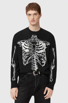 AllSaints pulover din amestec de lana SKELLI culoarea negru, M051KD imagine