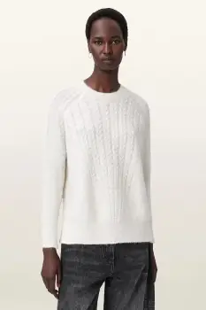 AllSaints pulover din amestec de mohair KIT culoarea alb, light, W014KD imagine