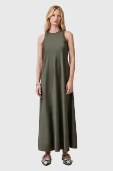AllSaints rochie AIDA culoarea verde, maxi, drept, W082DC imagine