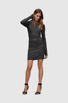 AllSaints rochie Alya culoarea negru, mini, mulata imagine