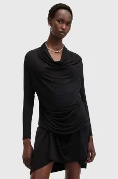 AllSaints rochie AMEI DRESS culoarea negru, mini, drept, W022DB imagine