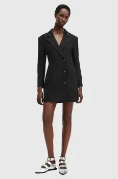 AllSaints rochie ERYKAH culoarea negru, mini, mulata, W273DB imagine