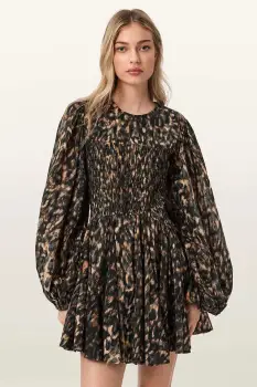 AllSaints rochie evazata din bumbac CHIA imagine