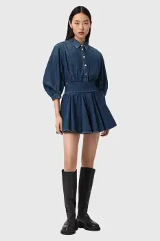 AllSaints rochie evazata din denim ARLO imagine