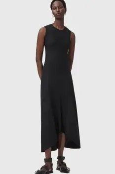AllSaints rochie GIA culoarea negru, maxi, evazati, W073DD imagine