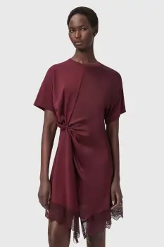 AllSaints rochie LANA culoarea rosu, mini, drept, W097DD imagine