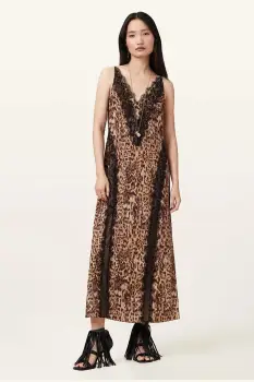 AllSaints rochie MELIA maxi, evazati, W103DC imagine