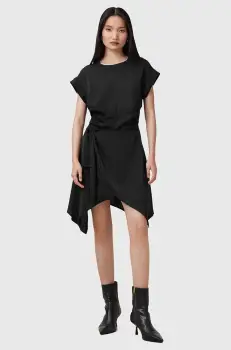 AllSaints rochie RIKO culoarea negru, mini, drept, W019DC imagine