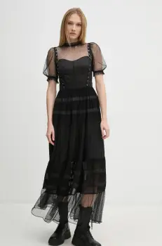 AllSaints rochie RYLA culoarea negru, maxi, evazati, W155DB imagine