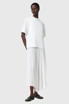 AllSaints rochie si tricou JAX culoarea alb, maxi, evazati, W326DB imagine