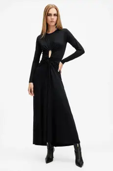 AllSaints rochie XYLIA culoarea negru, maxi, evazati, W175DB imagine