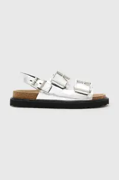 AllSaints sandale de piele Isla Sandal culoarea argintiu, W044FC imagine