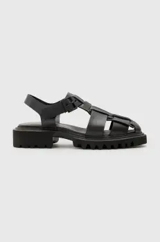 AllSaints sandale de piele Tess Sandal femei, culoarea negru, W041FC imagine