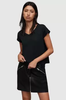 AllSaints tricou din bumbac Anna femei, culoarea negru imagine