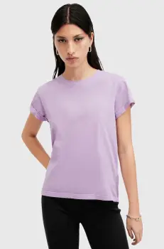 AllSaints tricou din bumbac ANNA femei, culoarea violet, W191JB imagine