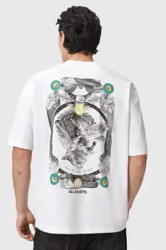 AllSaints tricou din bumbac culoarea alb, cu imprimeu, M028PD imagine