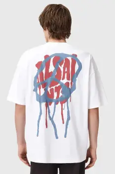 AllSaints tricou din bumbac culoarea alb, cu imprimeu, M035PD imagine